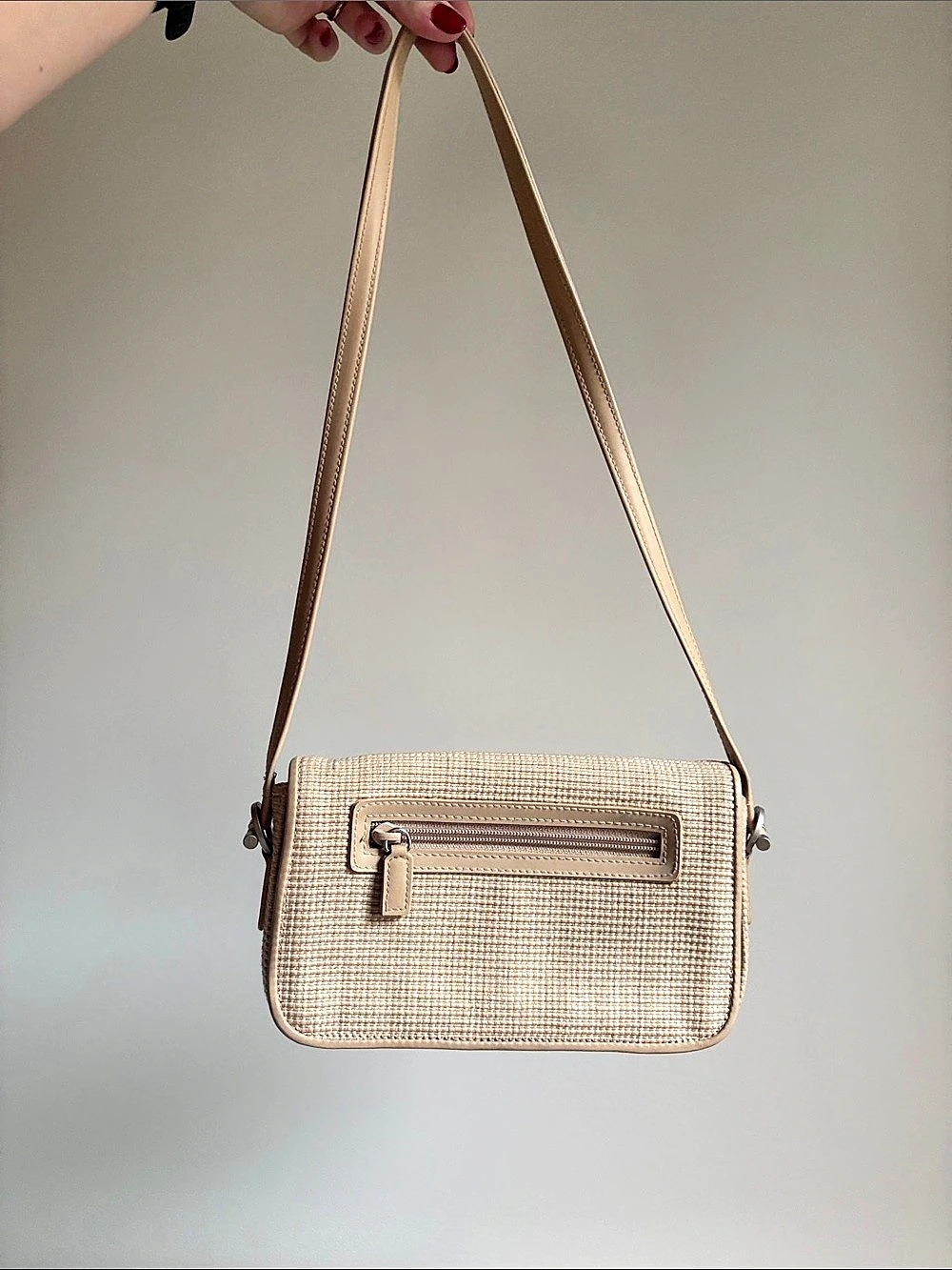 Textured Shoulder Bag in Brown Like New